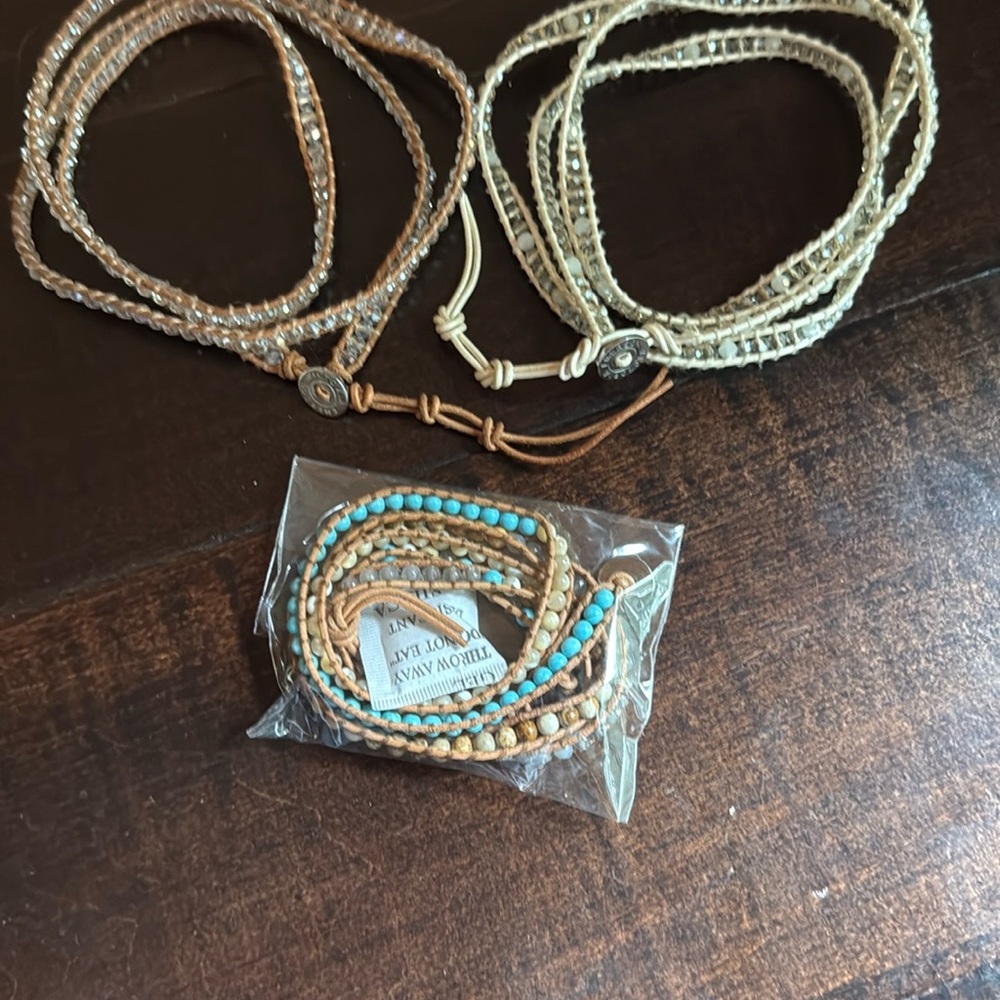 Three Victoria Emerson Wrap Boho Beaded Bracelet Sets
